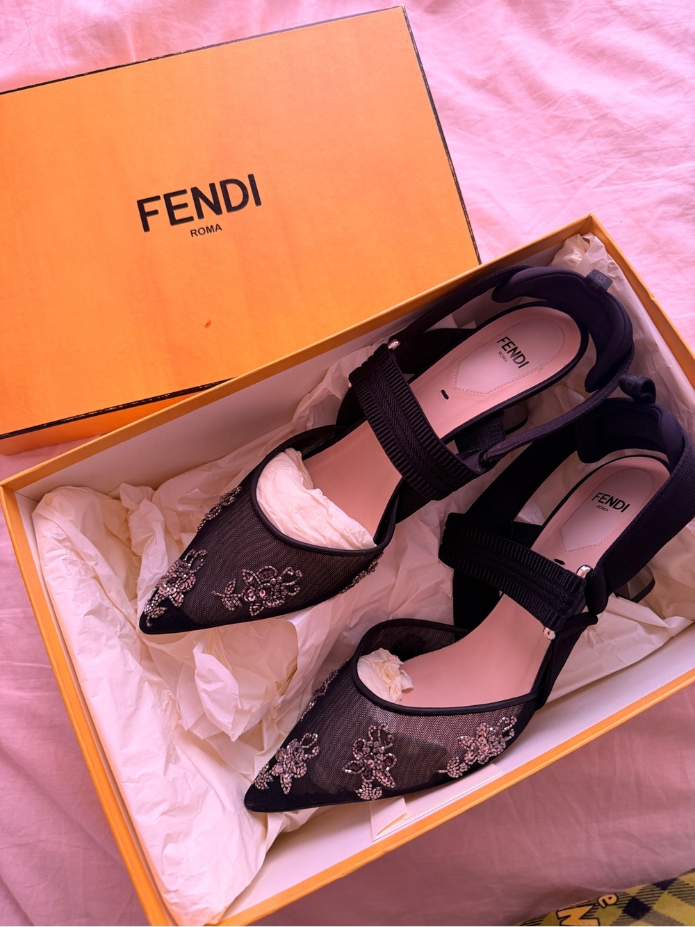 Fendi Women's Floral Embroidered 55MM Pumps